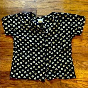 Coincidence & Chance Floral Black Button-Up Blouse